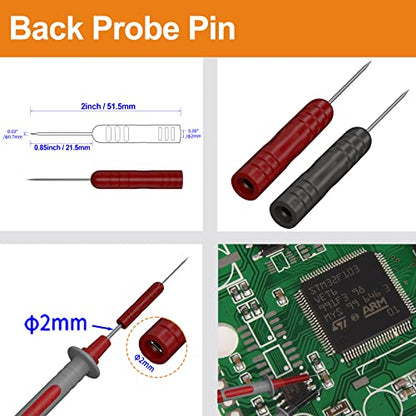 Makeronics 11-in-1 Multimeter Test Lead Kit with Alligator Clip Soft Case | for Electronic Specialties Automotive Multimeter Voltmeter Clamp Meter 2 PCS Non-Destructive Back Probes