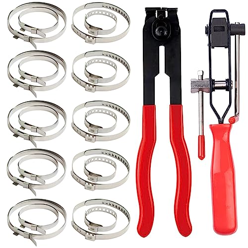 22Pcs CV Joint Boot Clamp Pliers with 2 types of CV Boot Clamps Kit, Ear Boot Tie Pliers, Car Band Tool Kit, Automotive Hose Axle Plier CV Clamp Tool CV Joint Banding Tools for Most Cars