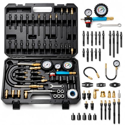 47PCS Compression and Leak Down Tester Kit for Diesel & Petrol | Dual Gauge Design, 0-700 PSI/0-50 Bar, HDi, TDCi, Pumpe Duse, Engine Compression And Leak Testing