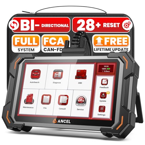 ANCEL DS500 Elite OBD2 Scanner, Full System Car Code Reader, Bidirectional Scan Tool, 28+ Reset Functions, ABS SRS Transmission Check Engine Code Reader, CAN FD FCA Auto Auth, Lifetime Free Update