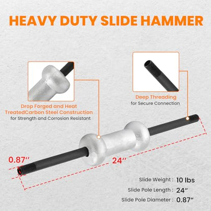 maXpeedingrods 13 Pcs Slide Hammer Dent Puller Set, Automotive Dent Remover, Heavy Duty Auto Body Truck Repair Tool Kit, 10LBS Slide Hammer Puller Set - size: 10LBS