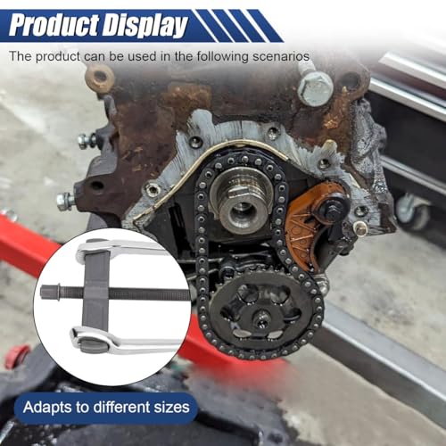 2-Jaw Gear Puller 4 Inch, Adjustable Two Jaws Bearing Puller for Pulley Flywheel Gear Removal – Heavy Duty Steel Puller Tool for Internal & External Use, Non-Slip Grip with Hexagonal Screw