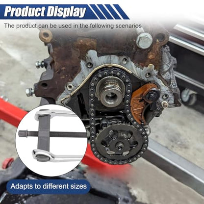 2-Jaw Gear Puller 4 Inch, Adjustable Two Jaws Bearing Puller for Pulley Flywheel Gear Removal – Heavy Duty Steel Puller Tool for Internal & External Use, Non-Slip Grip with Hexagonal Screw