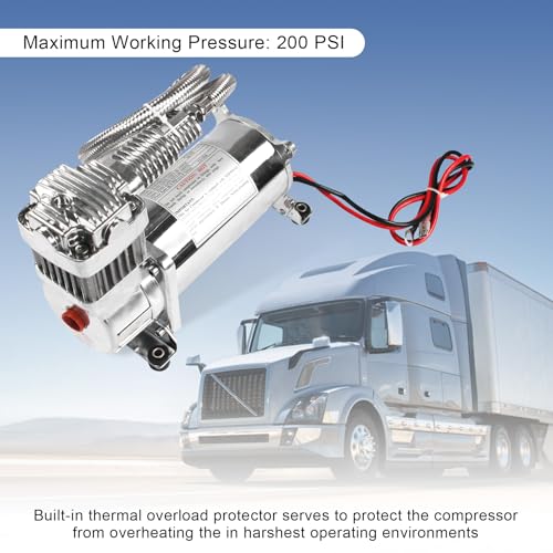 JDMSPEED New 12 Volt Dual Chrome 440C 200 PSI Air Compressor Kit 440C