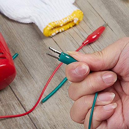 WGGE WG-026 10 Pieces and 5 Colors Test Lead Set & Alligator Clips,20.5 inches / 22 AWG Copper Wire. The Clips soldered and Stamped to the Wires. (1 Pack) - size: 1 PACK