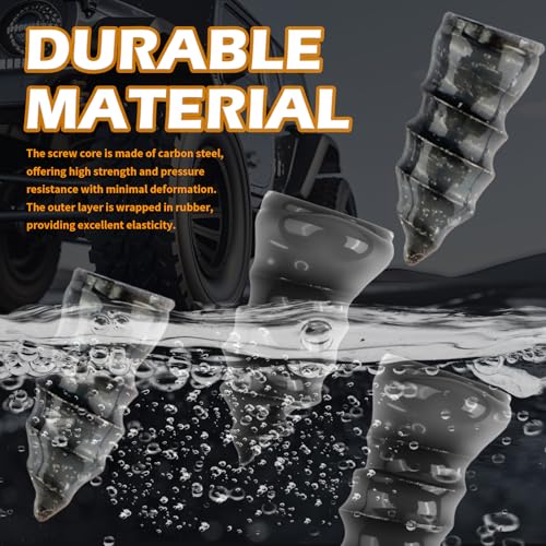 60PCS Car Tire Repair Rubber Nail Kit,Self-Tapping Tire Plug Kit Includes Tires Repairs Screws/Screwdrivers/Glue,Professional Tires Repair Screws Kits for Cars/Motorcycle