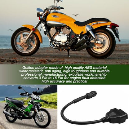 OBD2 Diagnostic Adapter Cable OBDII 3 Pin to 16 Pin Compatible with KYMCO Motorcycle - color: per KYMCO 3Pin