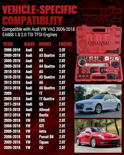 Reywoo 29-Piece EA888 Camshaft Crankshaft Timing Tool Kit, Compatible with Audi VW VAG 2006-2018 1.8 2.0 TSI TFSI Engines, T40191 T10352 T10368 T40196 T10354 T10060A T40011 T40098 T40267 T40271