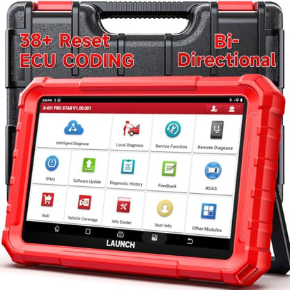 LAUNCH X431 PRO Star Bidirectional OBD2 Scanner with ECU Coding | Full-system diagnostics with 38+ service functions, CAN FD, DoIP and FCA AutoAuth coverage for compatible vehicles.