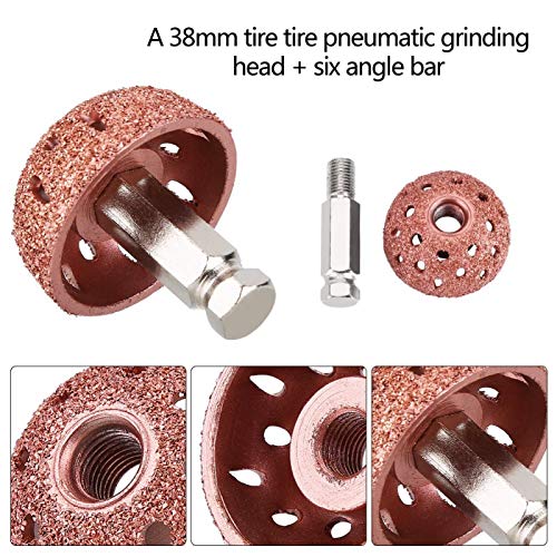 Repair Tire Truck Grinding Head,Tire Repair Buffing Wheel,38MM Tire Repair Grinding Head Coarse Grit Buffing Wheel with Linking Rod Roller for Tire Patching Black Jack tire Patch kit