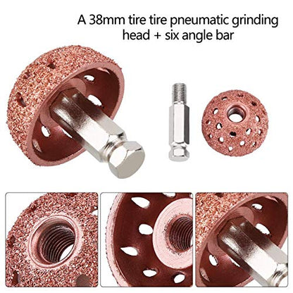 Repair Tire Truck Grinding Head,Tire Repair Buffing Wheel,38MM Tire Repair Grinding Head Coarse Grit Buffing Wheel with Linking Rod Roller for Tire Patching Black Jack tire Patch kit