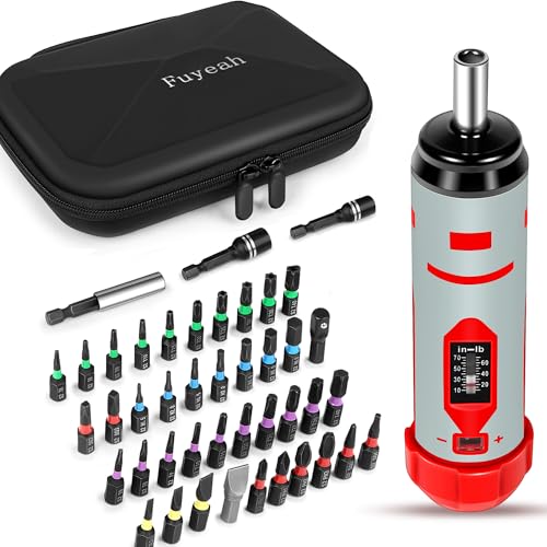 Torque Screwdriver Set 7.91 N·m (10-70 in-lbs) 1/4" Drive with 40 S2 Bits, Extended Bits Holder, Sleeve and Storage Bag, Perfect for Bike Repair, Scope Mounting, and Professional Maintenance | With Extended Bits Holder & Sleeve Perfect for Bike Repair, Sc