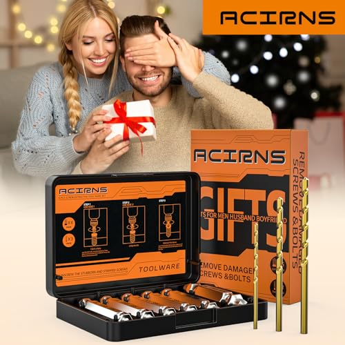 Damaged Screw Extractor Set,Fathers Day Gifts for Dad from Daughter Son,Gifts for Men,Christmas Stocking Stuffers for Men Husband Boyfriend, Cool Stuff Gadgets (white)
