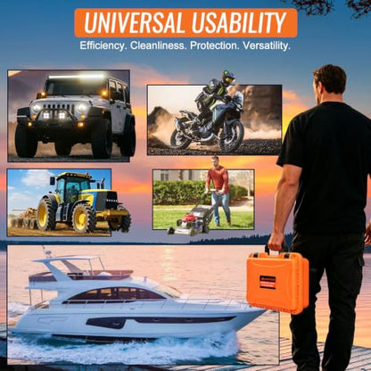 12/24V 100W Electric Oil Change Extractor Pump, Fluid Transfer Pump for Boats, Trucks, Cars, RVs, Lawnmowers | Multi-fluid transfer - color: Orange-B