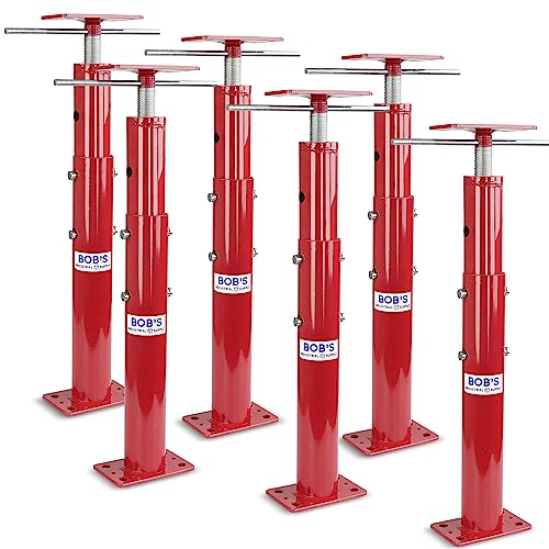 BISupply Basement Floor Jack 19” - 36” Adjustable Support Beam House Jack Post - Floor Lifting Joist Beam Brace for Cellar Ceiling 9700 lbs Max Capacity Screw Pole Jack - 6 Pack - size: 19-36 Inch (6 PACK)
