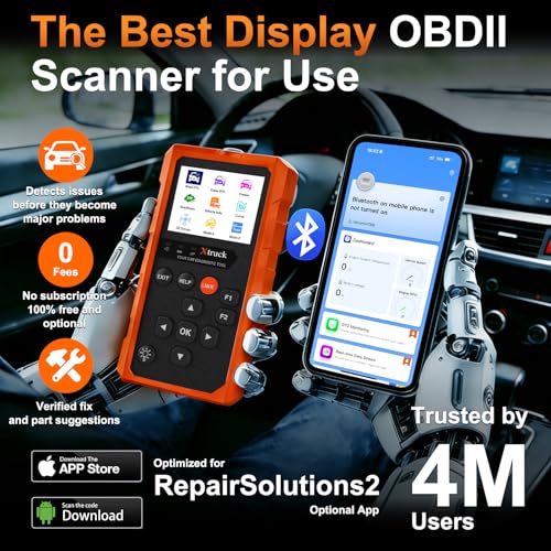 OBD2 Wireless Scanner Diagnostic Tool, Check Engine Car Code Reader 96000+ DTC Scanner with Reset for iOS & Android, Mode 6, Mode 8 & I/M Readiness Diagnostic Scanner for All Vehicles Since 1996