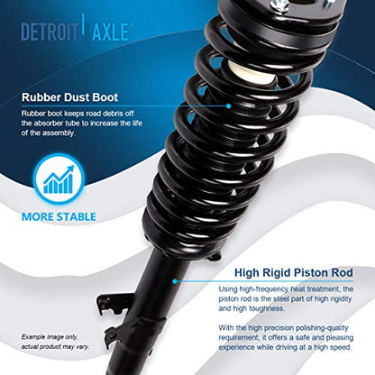 Detroit Axle - Front Struts Suspension Kit for 2003-2008 Mazda 6, 2 Struts with Coil Spring Assembly 2 Upper Control Arms with Ball Joint 2004 2005 2006 2007 Replacement - size: 4CQ42880/ Big strut kit