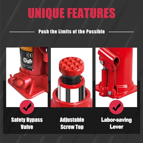 3 Ton 6000lb Hydraulic Bottle Jack Portable Lift Support Floor Jack for Auto Pickup Truck RV Repair with Carrying Storage Jack Pad - size: 3Ton 6000lb