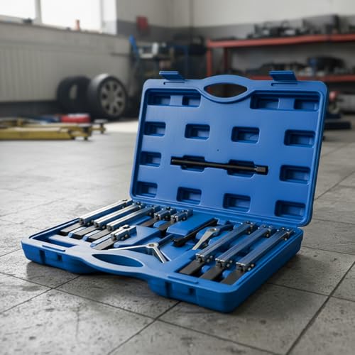 13pcs Gear Puller Set 2/3 Jaw Bearing Flywheel Puller Kit with 9 Pull Claws Heavy Duty Pulley Gear Bearing Flywheel Removal Tool for Automotive & Mechanical Repair (Blue) - color: Blue