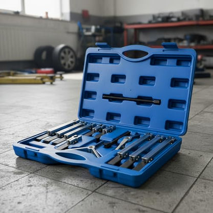 13pcs Gear Puller Set 2/3 Jaw Bearing Flywheel Puller Kit with 9 Pull Claws Heavy Duty Pulley Gear Bearing Flywheel Removal Tool for Automotive & Mechanical Repair (Blue) - color: Blue