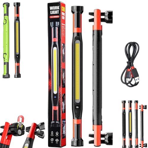 2026 New Magnetic Work Light, 3000 LM Magnetic Under Hood Work Light, Rechargeable Underhood Lights, Magnetic LED Lights Bar, for Mechanic/Car Repairing/Garage (Black,1PC) - color: Black, size: 1PC