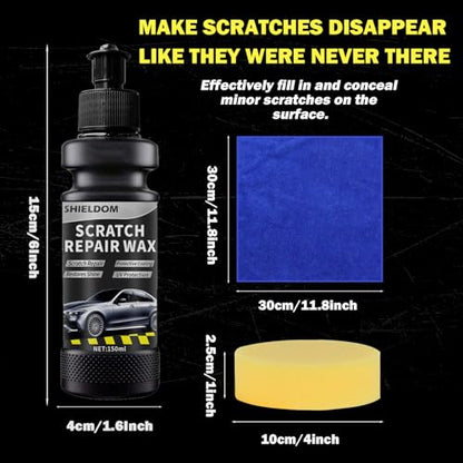 SHIELDOM Car Scratch Remover Auto Paint Scratches Removal & Restorer Kit with Polishing Pad & Microfiber Towel Vehicles Swirl and Scuff Repair Rubbing Compound for Cars, RVs, Trucks & More 5oz/150ml