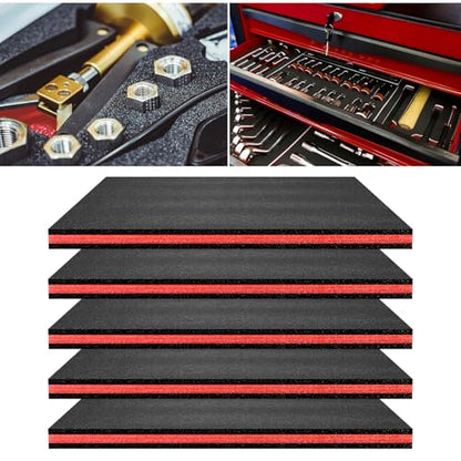 5 pcs Tool Box Foam 17.3x12x1 inch Tool Inserts for Cases Foam Sheets Box Organizer for Toolbox Cabinet Chest Drawer Storage Craft - size: 15.75x11x0.98inch