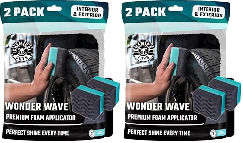Chemical Guys Wonder Wave Durafoam Tire Shine Applicator Pads - Foam Pads for Applying Tire Dressings, Protectants, Wax, Polish and Car Detailer Products for Trucks and SUVs -, 2 Count (Pack of 4) - size: Pack of 4