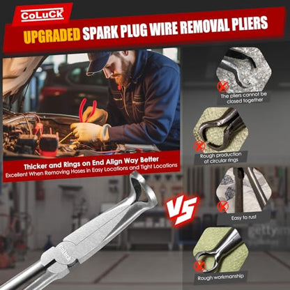 4Pcs 11" Hose Gripper Plier Hose Remover Set,5/16-Inch, 1/2-Inch, 3/4-Inch Dia, Offset Spark Plug Boot Removal Pliers Serrated Jaws for Cannon Plug Removal Tool Hard to Reach Narrow Spaces - size: 4-Piece Set