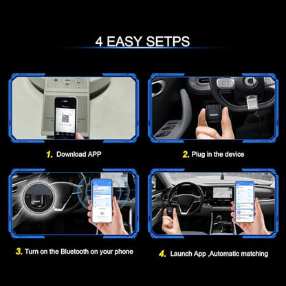 OBD2 Scanner Bluetooth for iPhone/Android-Auto Diagnostic Tool | 1.Compatible with iOS and Android 2.No software subscription fees 3.Supports OBD2-compliant vehicles (1996 and newer)