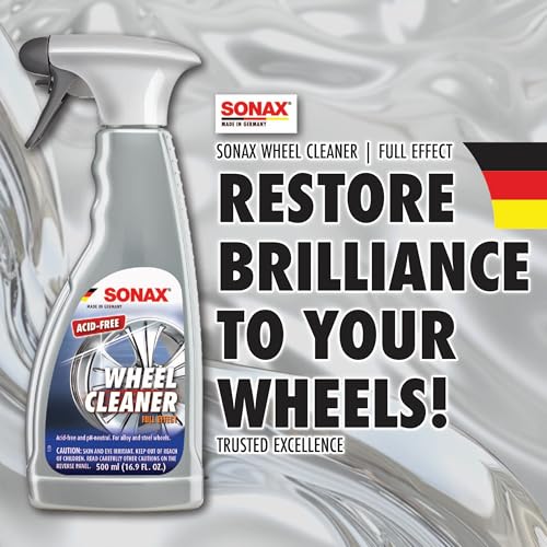 SONAX Full Effect Wheel Cleaner 230500 | Heavy-Duty Brake Dust Remover for All Wheels | Safe on Painted, Alloy, Chrome & Stainless Steel | pH Neutral, Acid-Free, with Color-Changing Action | 5 Liter - size: 5L