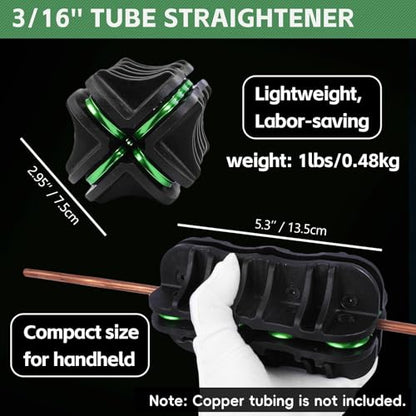 Handheld Tubing Straightener, 3/16 Inch O.D. Tube Straightening Tool for Brake Line Fuel Line Copper/Aluminum/Steel Coils - size: 3/16 Inch