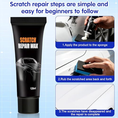 2Set Scratch Remover For Vehicles, 2026 New Car Scratch Remover Wax, Car Scratch Repair Paste For Deep Scratches, Universal Car Scratch Removal Wax With Wipe And Sponge