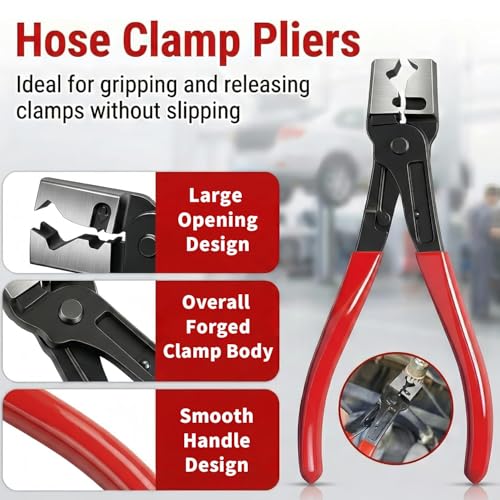 7-Piece Automotive Electrical Disconnect Pliers Set, Connector Removal Tool Kit with Straight & 60° Jaws, Hose Clamp Pliers, Terminal Pin Extractor for Secure Push-Tabs, MAF Sensors, Ignition Coils
