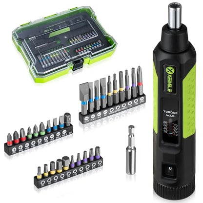 32Pcs Torque Screwdriver, 10-80In-lb for Maintenance, Gunsmithing | 1/4" Drive Torque Wrench Set, Inch Pound Torque Screwdriver with S2 Bits, Extension Bar for DIY, Bike Repairing, Gunsmith - size: 32Pcs