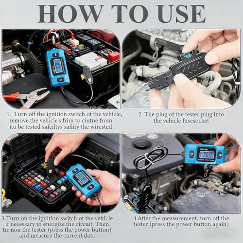 Automotive Circuit Fault Probe Tester - 20A 48V-High-Precision Current Tester, 2-in-1 Wire Tracer Short Finder, Built-in Front Light, Automotive Electrical Circuit Diagnostic Tool