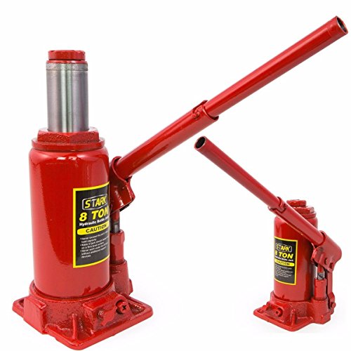 XtremepowerUS 8 Ton Hydraulic Bottle Jack, Heavy-Duty Car Lift Jack with Long Handle, 16,000 lb Capacity for Cars, SUVs, Pickup Trucks, RVs, Trailers, Garage & Auto Repair, Red - size: 8 Ton