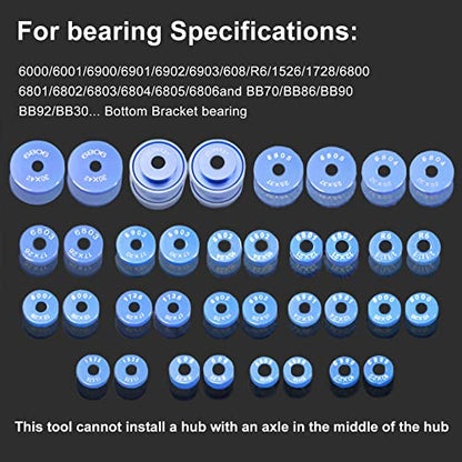 Bicycle Bearing Press Set For Wheels/Hub Bearing Installation Bike Soft Tail Frame Turning Point Hub Assembly Tool-25pcs