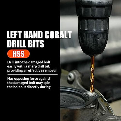 Coobeast 49Pcs Bolt Extractor Kit with Left Hand Drill Bit, Screw Extractor Set Heavy Duty, Bolt Extractor & Reverse Drill Bit Easy Out Damaged Nuts Stripped Screw with Portable Case Great Mens Gift - size: 49PCS