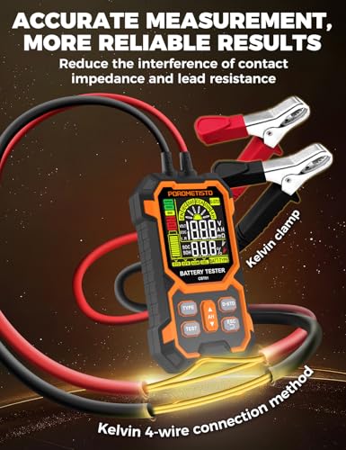 Car Battery Tester, 12V/24V Automotive Battery Diagnostic Tool, 50-2000 CCA Load Capacity, Digital Battery Analyzer & Voltage Meter for Car Truck Motor SUV Boar ATV RV
