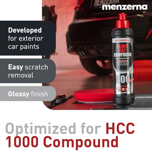 MENZERNA 6 Inch Polishing Pad Heavy Cut for Scratch Repair I Body Repair and Detailing Pads with Safety Edge & Velcro Attachment I Washable & Long Lasting I Thin Pad with Hole for Anti Heat Build-Up - color: Heavy Cut Pad