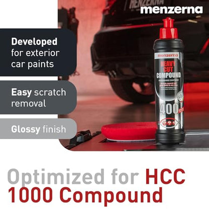 MENZERNA 6 Inch Polishing Pad Heavy Cut for Scratch Repair I Body Repair and Detailing Pads with Safety Edge & Velcro Attachment I Washable & Long Lasting I Thin Pad with Hole for Anti Heat Build-Up - color: Heavy Cut Pad