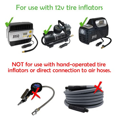JACO Lightning L2X Quick-Connect Locking Tire Inflator Air Chuck Extension | Patented Lock-on Compressor Hose Attachment | 90 Degree Adapter (Open Flow) - style: 90 Degree Head