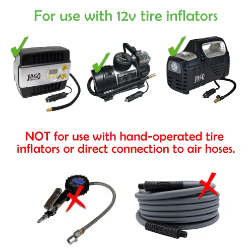 JACO Lightning S2X Quick-Connect Locking Tire Inflator Air Chuck Extension | Patented Lock-on Compressor Hose Attachment/Adapter (Open Flow) - style: Straight Head
