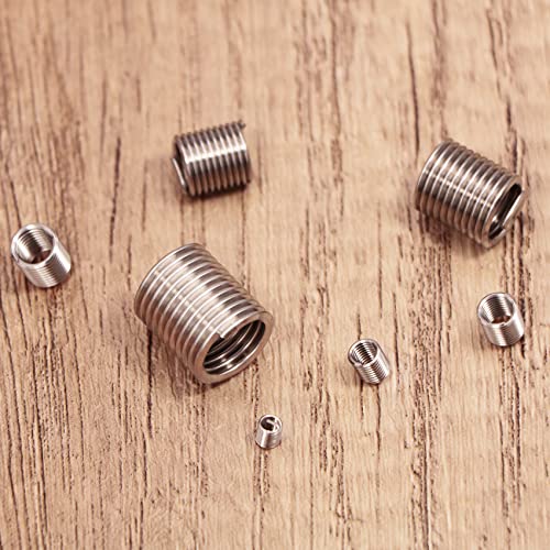 Wire Screw Sleeve Thread Repair Inserts Assortment Kit 304 Stainless Steel Metric M3 M4 M5 M6 M8 M10 M12 Wire Thread Inserts Helical Thread Repair Kit 210Pcs