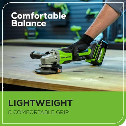 Greenworks 24V Brushless 3 pcs Cordless Power Tool Combo Kit, include Drill Driver, Angle Grinder, Impact Driver, 1 x 4Ah Batteries, 1 x 2Ah Batteries and 1× 2A Charger - size: 3PCS Combo Kits(Drill+Driver+Angle Grinder)