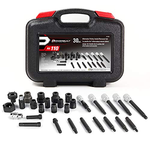 Powerbuilt Alternator Puller Kit, Specialty Tools Car Engine & Vehicle Drive Trains, Steering Pulley Installer, Spline Adapters, 30 Piece 647882 - style: 30 Piece