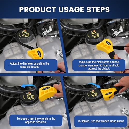2-Pack Rubber Strap Wrench Set, 4" & 6" Oil Filter Wrench and Jar Opener for Plumbing, Water Filter, Sink Drain & Tub Drain Removal | Non-Slip Adjustable Universal Tool