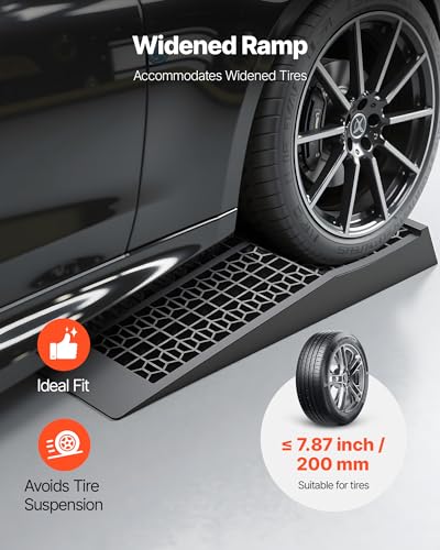VEVOR Car Ramps, 2 PCS 20000 lbs GVW Capacity, 2.56 in Lift Height, Portable Low Profile Car Service Ramps for Home Garage Maintenance & Oil Changes, Heavy Duty for Low Chassis Vehicle & Support Jack - size: 2.6*27.5inch