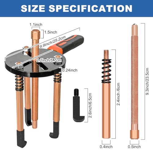 55-in-1 Bearing Puller Kit, Inner Hole Three-Jaw Puller for Cars, Motorcycles, Agricultural Machinery, Switchable 2-Mode Blind Hole Bearing Puller & Separator Set, Blue Storage Case